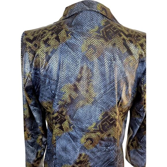 Womens 2 piece blazer size S small misses 4 6 suit coat snake print brown - Picture 7 of 9